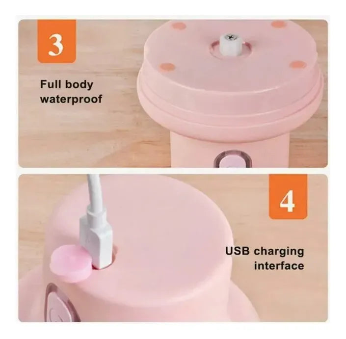 Picador Eléctrico Recargable 250ml Cortador De Verduras Rosa