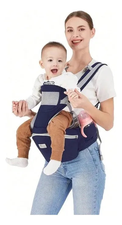 Cargador Silla Ergonomico Multiposiciones Para Bebes Baby On Color Azul oscuro