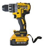 Taladro Percutor Inalámbrico 13mm 48v Brushless + Accesorios Amarillo 50/60