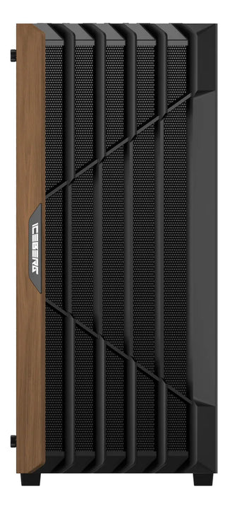 Gabinete Chasis Iceberg Wood Core X6 Ventiladores Argb Negro