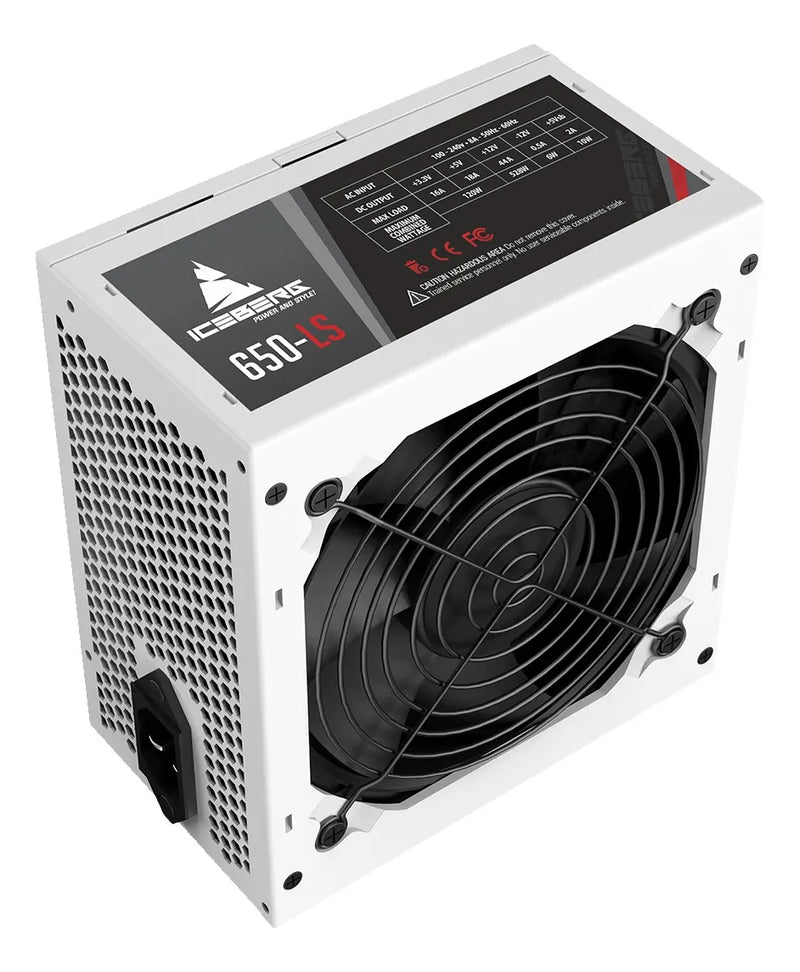 Fuente De Poder Gamer Iceberg 650-ls White 650w Real Blanco
