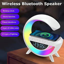 Parlante Lámpara Rgb + Carga Inalámbrica + Reloj Bt-3401 Blanco