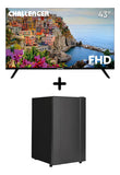 Televisor 43 Pulgadas Smart Google + Minibar Cr 121 Litros