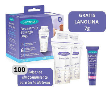 Bolsas Almacenamiento Leche Materna 100 Unds + Crema Pezones