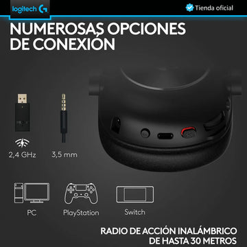 Logitech G Pro X 2, Diadema Gamer 7.1 Lightspeed / Bluetooth Negro