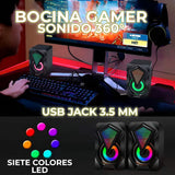 Bocinas Rgb Con Control Volumen Portátil 3.5mm