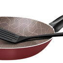 Sartén Tramontina Paris en Aluminio con Revestimiento Interno y Externo con Antiadherente Starflon Max Rojo con Espátula de Nylon 30 cm 2,5 L