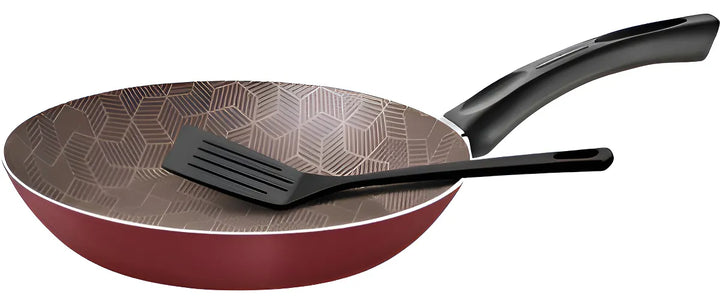 Sartén Tramontina Paris en Aluminio con Revestimiento Interno y Externo con Antiadherente Starflon Max Rojo con Espátula de Nylon 30 cm 2,5 L