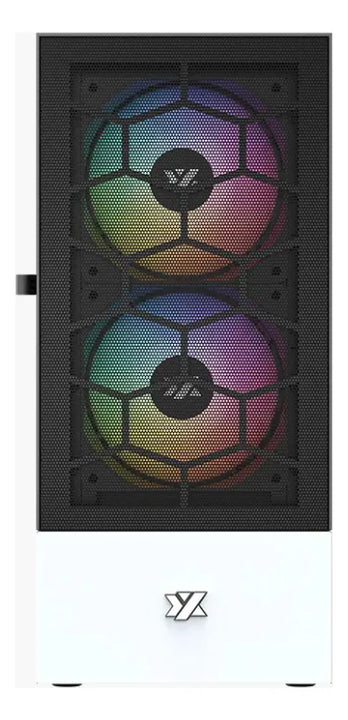 Chasis Xyz Airone 100 Mesh Negra 6.fan Argb Vidrio Templado Negro