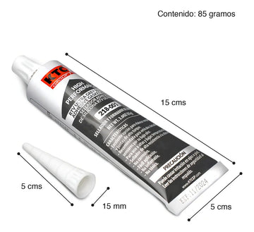 Set X3 Silicona RTV Ultra Grey 85Gr KTC, No Corrosivo, Resistente a 343°C, Ideal para Aplicaciones Mecánicas, Alta Durabilidad y Adhesión.