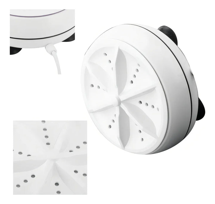 Mini Lavadora Portátil Giratoria Turbina Ultrasónica Viaje C Blanco