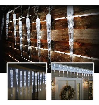 Luz Led Navideña Tubo De 10 Hielos X3 Metros Blanca-fría Blanco