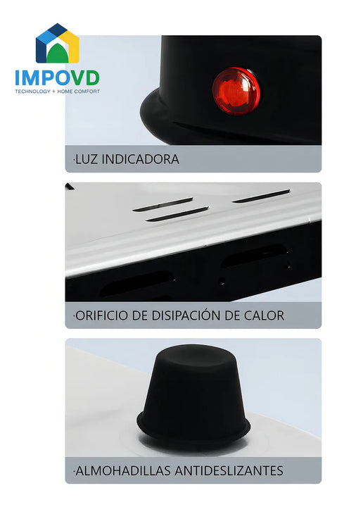 Fogon Estufa Electrica Portatil Blanca 2 Puestos Quemadores Potencia 2000W Cocina Compacta Resistente Hogar Oficina Viajes Camping Practica Rapida Segura Limpieza Sencilla Impovd