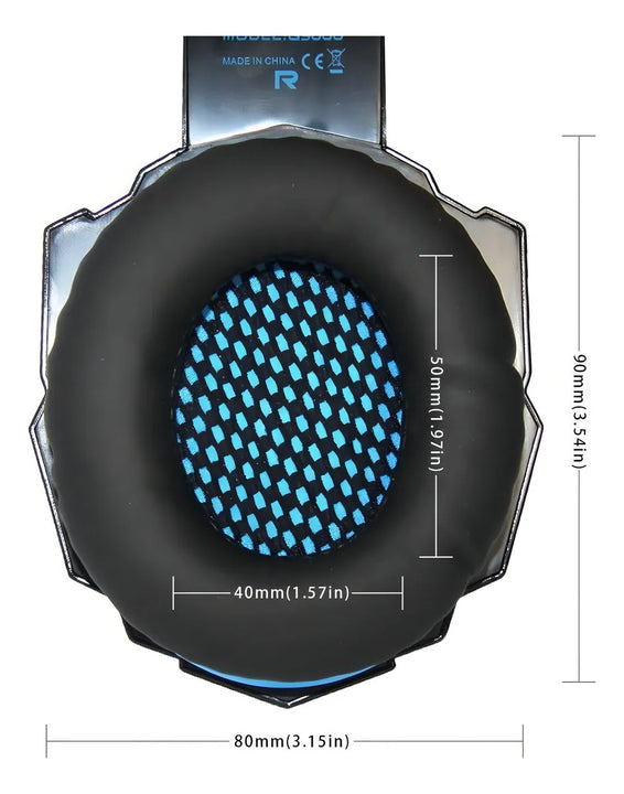 Audífonos gamer Kotion Each G9000 black y blue con luz azul LED