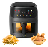 Freidora Olla Aire Caliente Sin Aceite Air Fryer 8 Litros Negro