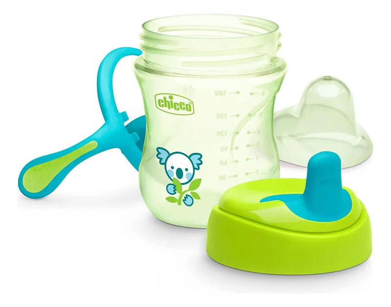 Vaso Entrenador Chicco 7 Onz Boquilla Semiblanda Verde 6m+ Azul