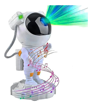 Parlante Bluetooth Proyector de galaxia Astronauta Color Blanco