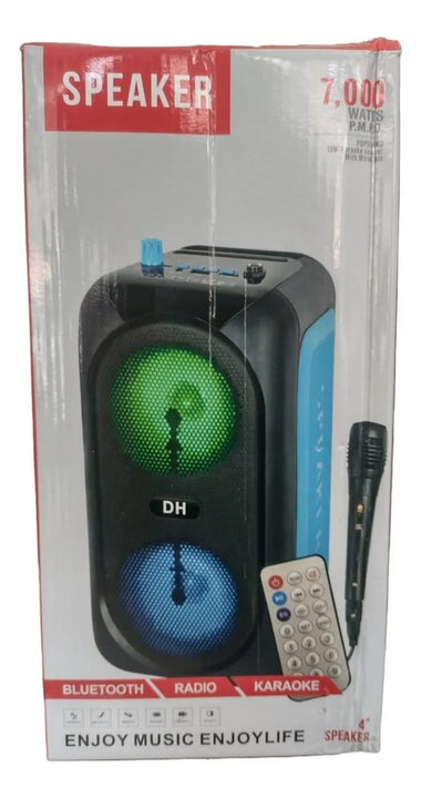 Parlante Portátil Cabina Bocina Fm Usb Micrófono Altavoz Negro