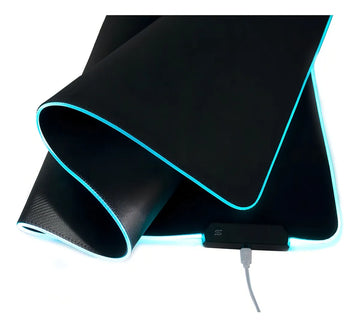 Rgb Alfombrilla De Ratón Iluminada Led Colorido Para Juegos Negro