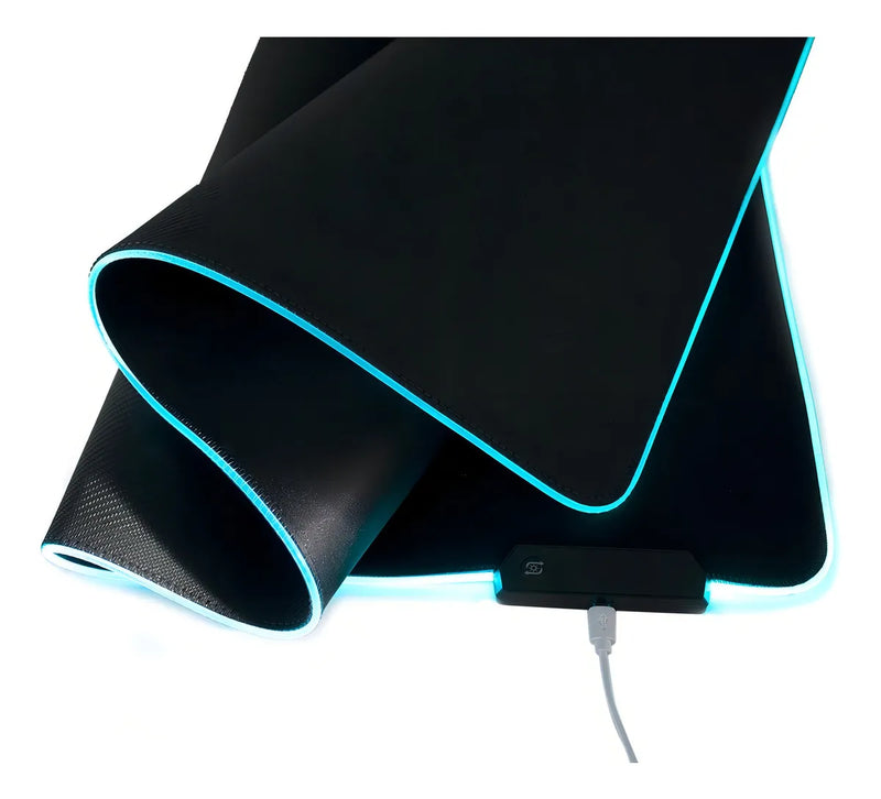 Rgb Alfombrilla De Ratón Iluminada Led Colorido Para Juegos Negro