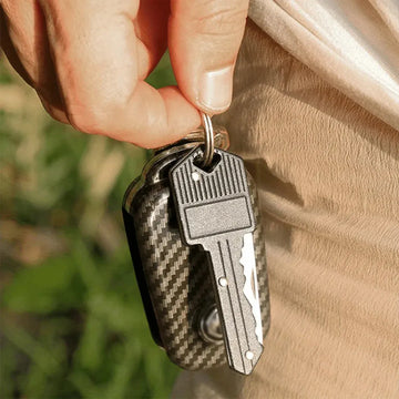 Cuchillo Supervivencia Navaja Táctica Camping Llave Llavero Negro