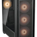 Armario para jugadores Cougar Mx600 Rgb Mesh Black Temp Glass. Completo