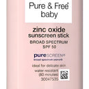Neutrogena Pure & Free Baby Protector Solar en Barra para Bebés SPF 50+ Mineral Hipoalergénico y Resistente al Agua Sin Fragancia ni Parabenos 13g