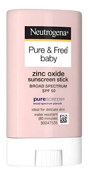 Neutrogena Pure & Free Baby Protector Solar en Barra para Bebés SPF 50+ Mineral Hipoalergénico y Resistente al Agua Sin Fragancia ni Parabenos 13g