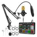 Kit Podcast Bm800 F999 Micrófono Condensador+tarjeta Sonido