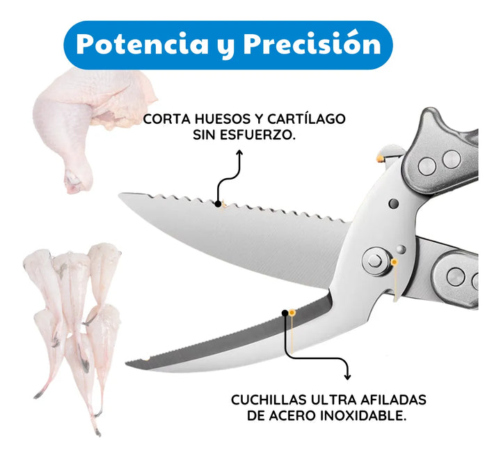 Tijeras De Acero Inoxidable Cocina Cortar Pollo Multiusos Plateado