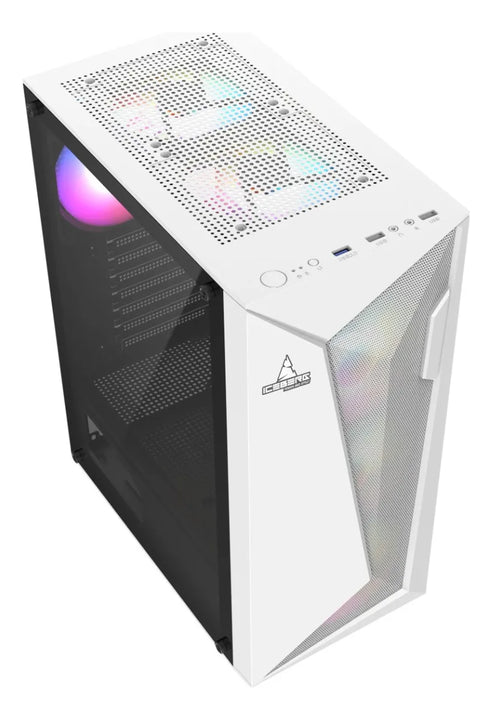 Gabinete Gamer Iceberg Flow D Blanca Argb 4 Ventiladores Blanco