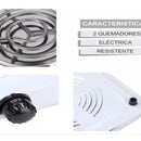 Estufa Fogón Eléctrica 2 Puestos 5 Niveles De Temperatura Disponible