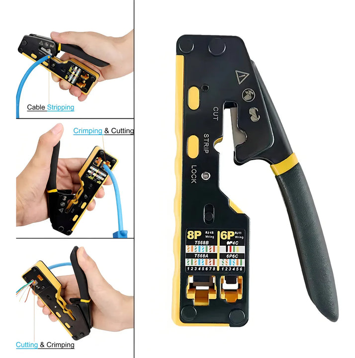 Ponchadora Crimpeadora Pinza Rj45 Rj11 Utp Cat 5/6 Pelacable
