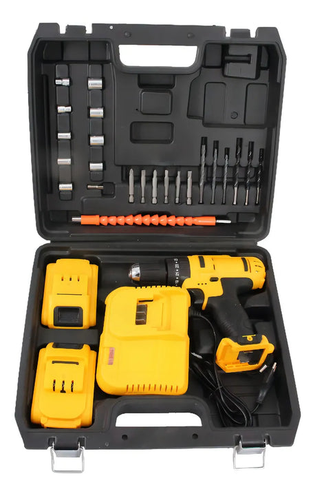 Taladro Atornillador Inalámbrico 10mm Maxtools MT-TOTAINH 24v 23nm 27 Accesorios