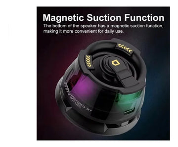 Mini Parlante Altavoz Soporte Magnético Portátil Bluetooth Negro