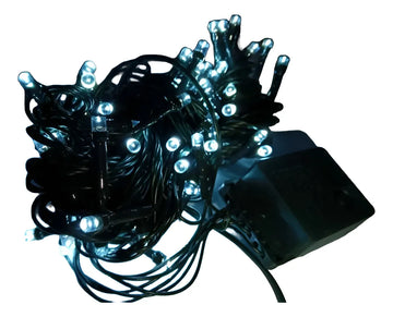 Serie Navideña Luz Led Blanca X200 Luces Cable Verde Paq. X8