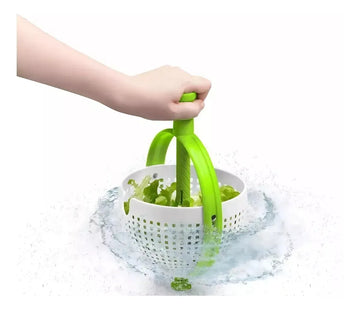 Colador Giratorio Enjuagar Alimentos Frutas Cocina Multiusos Verde