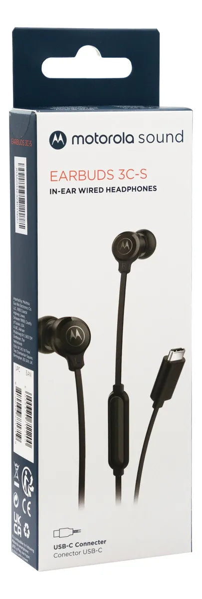 Auriculares Motorola Earbuds 3c-s Negro
