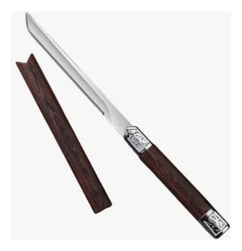Cuchillo Ultra Afilado En Acero Inoxidable Carnicero Chef Marrón Oscuro