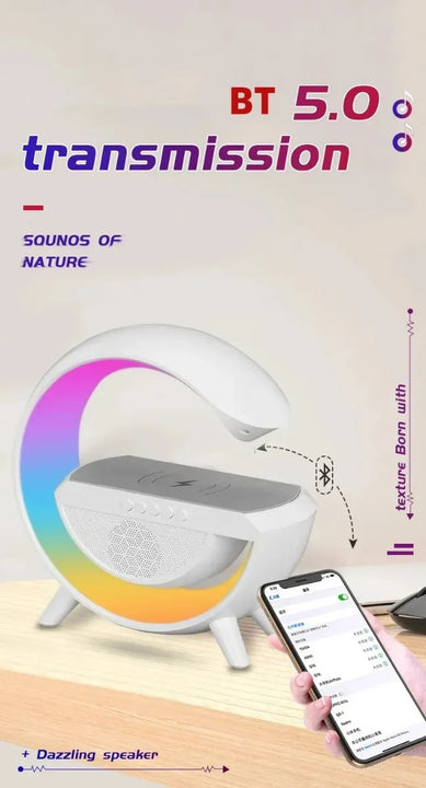 Bocina Bluetooth Altavoz Cargador Inalámbrico Led Rgb