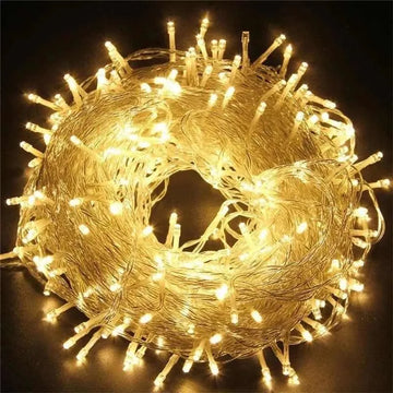 Instalación Lineal Led Luz Calida X 100 Bombillos Navideña