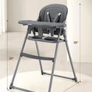 Silla Alta Plegable Para Bebés Y Niños Con Bandeja Gris