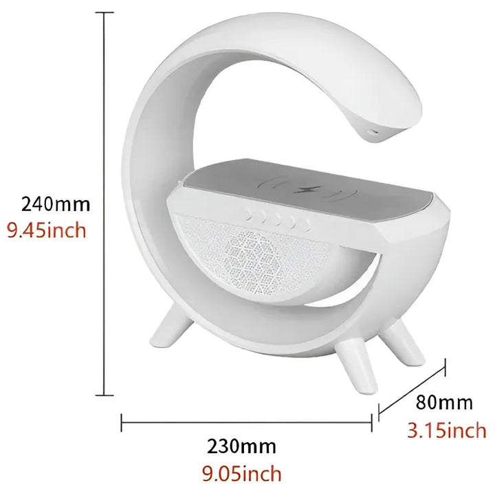 Parlante BT2301 Led Wireless Charging Speaker portátil con bluetooth blanca