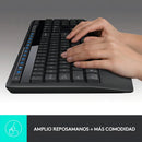 Combo Inalámbrico Logitech Mk345 + Alfombrilla Xl (80x30cm) Mouse Negro Teclado Negro