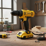 Taladro Inalámbrico De 24v Percutor Baterías Velocidades - Amarillo - 50/60