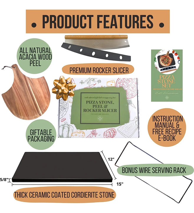 Piedra De Pizza Avanzada Para Horno Y Parrilla, Cera Fácil D