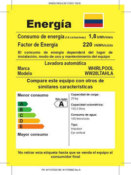 Lavadora Carga Superior 20kg Xpert Eco Negro Ww20ltahla Whir