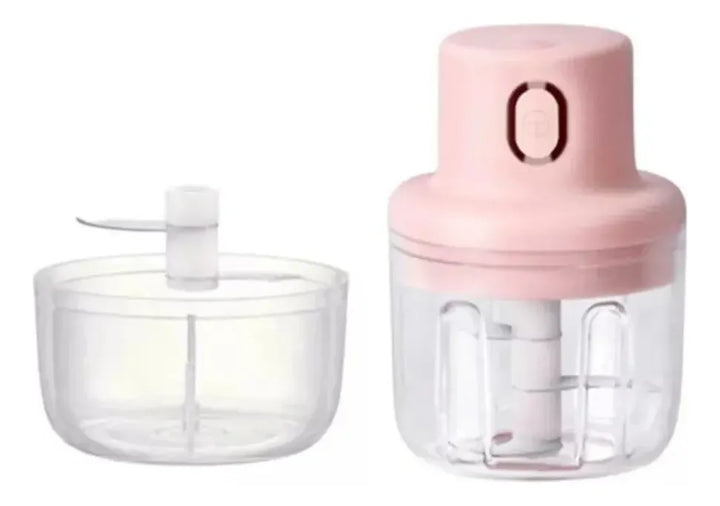 Picador Eléctrico Recargable 250ml Cortador De Verduras Rosa