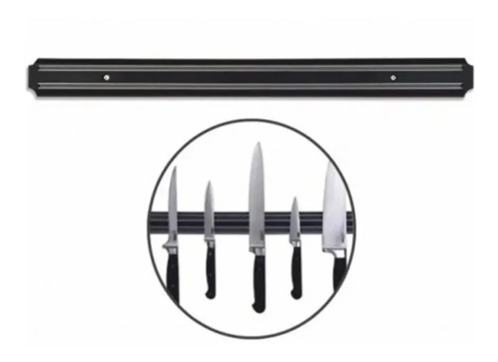 Soporte Para Cuchillos Tijeras Imán Riel Magnético 55 Cm Negro