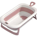 Tina Bañera Bebe Plegable Portatil Termometro Antideslizante Blanco Lisa